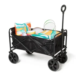 Xenos Festivals-Opvouwbare bolderkar - zwart - 103x54x108 cm