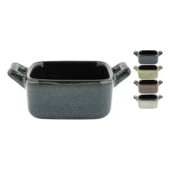 Xenos Ovenschalen-Ovenschaaltje met grepen s - diverse kleuren - 7x7x3 cm
