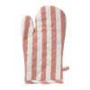 Xenos Ovenwanten-Ovenwant gestreept - oranje/wit - 18x32 cm