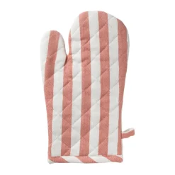 Xenos Ovenwanten-Ovenwant gestreept - oranje/wit - 18x32 cm