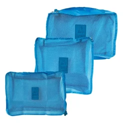 Xenos Koffer Organizers-Packing cubes - blauw - set van 3