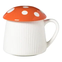 Xenos Mokken-Paddenstoel mok - oranje - 350 ml