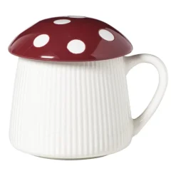 Xenos Mokken-Paddenstoel mok - rood - 350 ml