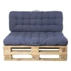 Xenos Kussens-Palletkussens 120x80 cm - donkerblauw - set van 2