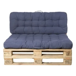 Xenos Kussens-Palletkussens 120x80 cm - donkerblauw - set van 2