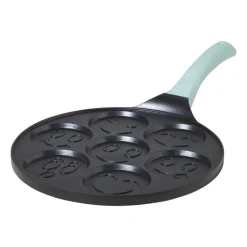 Xenos Pannen|Kerstcadeaus-Pannenkoekenpan smileys - zwart/groen - ø26 cm