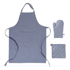Xenos Pannenlappen-Pannenlap denim - blauw - 20x20 cm