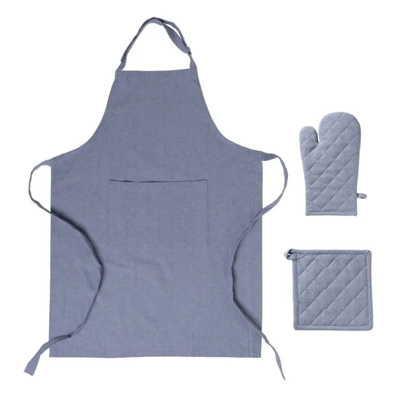 Xenos Pannenlappen-Pannenlap denim - blauw - 20x20 cm