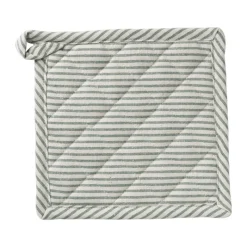 Xenos Pannenlappen-Pannenlap gestreept - groen/wit - 20x20 cm