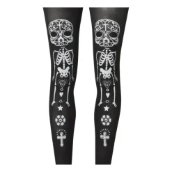 Xenos Verkleedkleding-Panty halloween skelet - one size