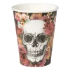 Xenos Wegwerpservies-Papieren beker Day of the Dead - set van 10 - ø8x17 cm