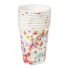 Xenos Wegwerpservies|Kinderfeestjes-Papieren bekers - confetti - set van 8