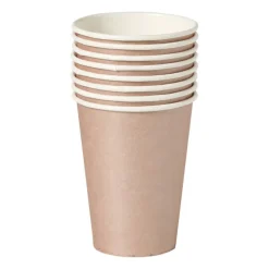 Xenos Wegwerpservies-Papieren bekers - roségoudkleurig - set van 8