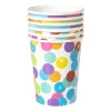 Xenos Wegwerpservies-Papieren bekers regenboog - set van 6