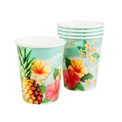 Xenos Wegwerpservies|Kinderfeestjes-Papieren bekers tropical - set van 10
