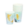 Xenos Wegwerpservies|Kinderfeestjes-Papieren bekers zeemeermin - set van 10