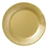 Xenos Wegwerpservies-Papieren bordjes - goudkleurig - set van 8
