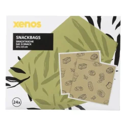 Xenos Broodtrommels-Papieren boterhamhouders - set van 24