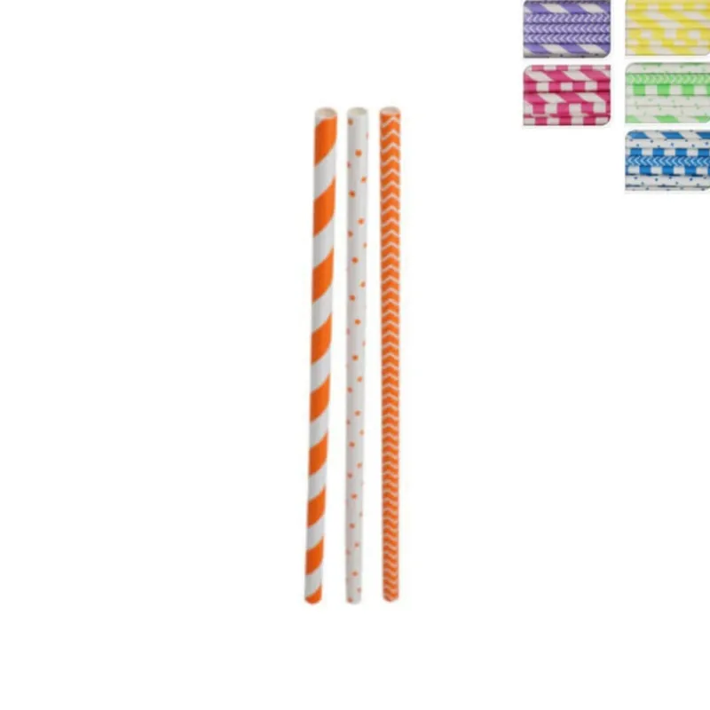Xenos Kinderfeestjes|Rietjes-Papieren rietjes - set van 100 - diverse varianten