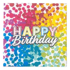 Xenos Papieren Servetten-Papieren servetten regenboog - set van 20 - 17x17 cm