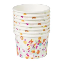 Xenos Wegwerpservies|Kinderfeestjes-Papieren snackbakjes - confetti - set van 8