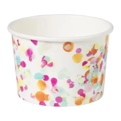 Xenos Wegwerpservies|Kinderfeestjes-Papieren snackbakjes - confetti - set van 8