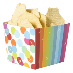 Xenos Wegwerpservies-Papieren snackcups regenboog - set van 5 - ø8,5x9,5 cm