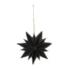 Xenos Kersthangers|Kerstballen-Papieren ster - zwart - ⌀20 cm