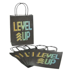 Xenos Cadeautasjes|Kinderfeestjes-Papieren tasjes level up - set van 6