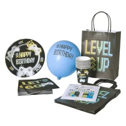 Xenos Cadeautasjes|Kinderfeestjes-Papieren tasjes level up - set van 6