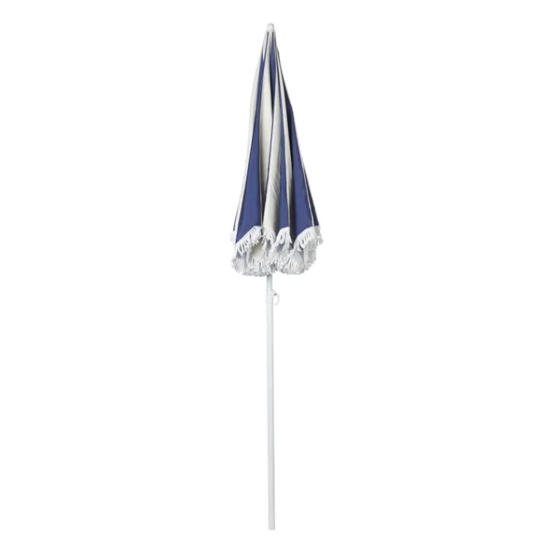 Xenos Parasols|Strandaccessoires-Parasol gestreept - blauw/wit - ø160x180 cm