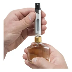 Xenos Reisflesjes|Kerstcadeaus-Parfum dispenser - zilverkleurig - 5 ml