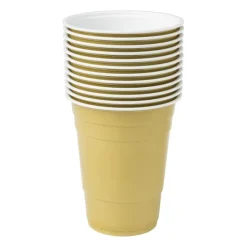Xenos Wegwerpservies-Partycup goud - 530 ml - 12 stuks