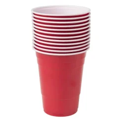 Xenos Wegwerpservies-Partycup rood - 530 ml - 12 stuks