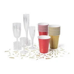 Xenos Wegwerpservies-Partycup rood - 530 ml - 12 stuks
