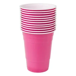 Xenos Wegwerpservies|Babyshower-Partycup roze - 530 ml - 12 stuks