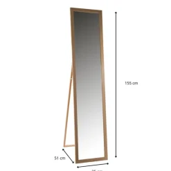 Xenos Passpiegels-Passpiegel staand - bruin - 155x35x51 cm