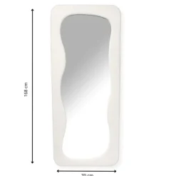 Xenos Passpiegels-Passpiegel wave teddy - wit - 168x70 cm