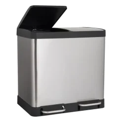 Xenos Pedaalemmers|Prullenbakken-Pedaalemmer 2 vakken - 40 liter