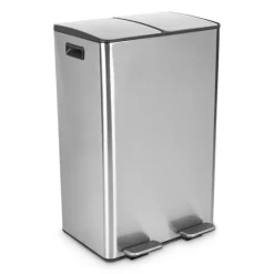 Xenos Pedaalemmers|Prullenbakken-Pedaalemmer 2 vakken - 60 liter