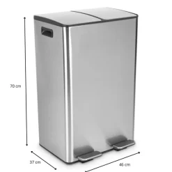 Xenos Pedaalemmers|Prullenbakken-Pedaalemmer 2 vakken - 60 liter