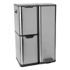 Xenos Pedaalemmers|Prullenbakken-Pedaalemmer 3 vakken - zilver - 60 liter