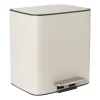 Xenos Pedaalemmers|Prullenbakken-Pedaalemmer 2 vakken - beige - 2x 11.5 liter