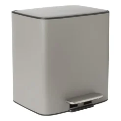 Xenos Pedaalemmers-Pedaalemmer 2 vakken - grijs - 2x 11.5 liter