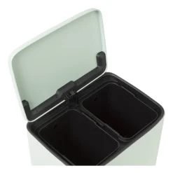 Xenos Pedaalemmers|Prullenbakken-Pedaalemmer 2 vakken - groen - 2x 11.5 liter