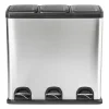 Xenos Pedaalemmers|Prullenbakken-Pedaalemmer 3 vakken - 3x20 liter