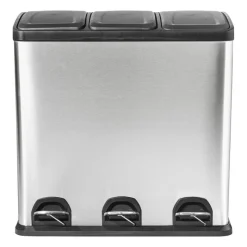 Xenos Pedaalemmers|Prullenbakken-Pedaalemmer 3 vakken - 3x20 liter