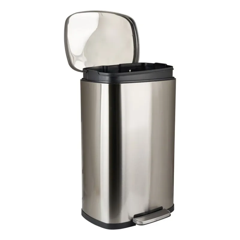 Xenos Pedaalemmers|Prullenbakken-Pedaalemmer - zilver - 50 liter