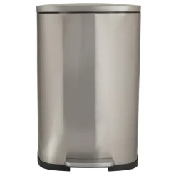 Xenos Pedaalemmers|Prullenbakken-Pedaalemmer - zilver - 50 liter
