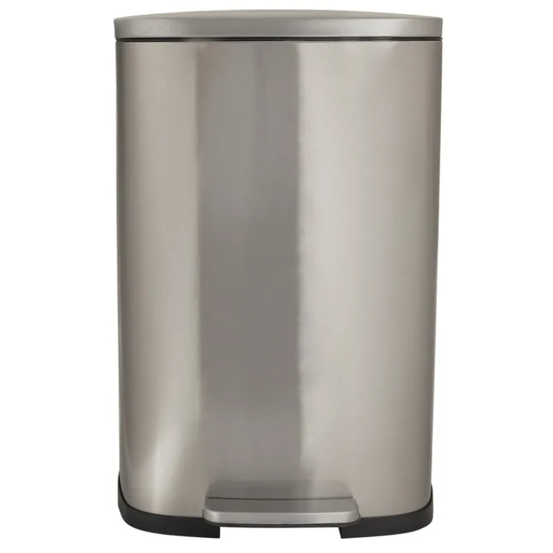 Xenos Pedaalemmers|Prullenbakken-Pedaalemmer - zilver - 50 liter